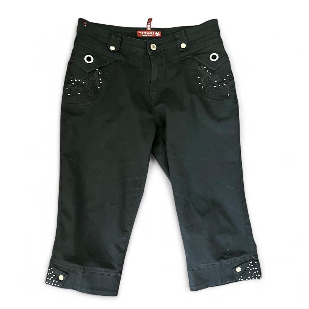 Y2k Capri Pants Size 32 Black